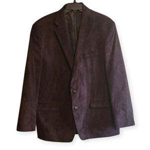Lauren Ralph Lauren Rich Brown Faux Suede Men's Blazer Paisley Lined Fabric